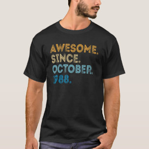 34 jaar Geweldige sinds oktober 1988 34e geboorte T-shirt