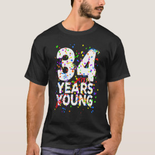 34 jaar jong gelukkig 34e verjaardag voor mannen v t-shirt