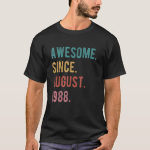34 Jaar Oud 34 Verjaardag Uitstekend sinds 1 augus T-shirt