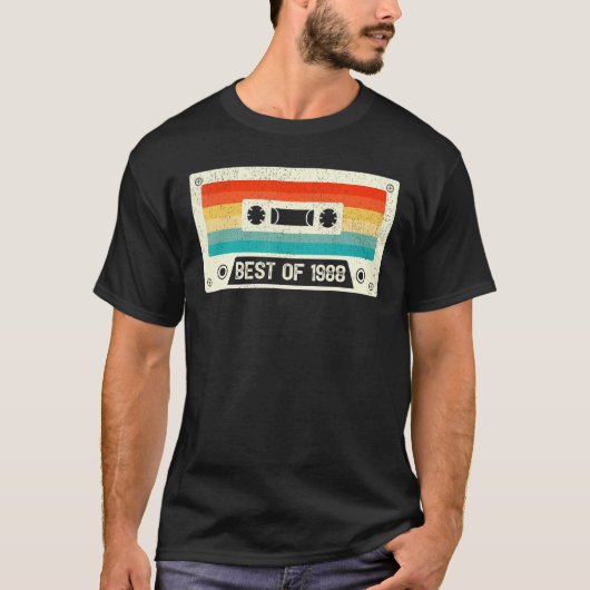 34 jaar oud Cassettebandje  beste van 1988 34t T-shirt (Voorkant)