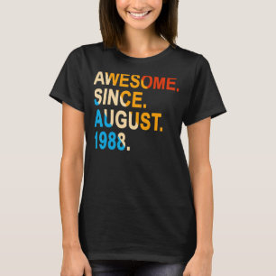 34 jaar oud Geweldige sinds augustus 1988 34t T-shirt