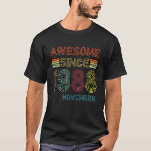 34 jaar oud Geweldige sinds november 1988 34e gebo T-shirt