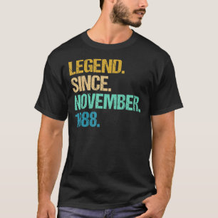 34 jaar oud Geweldige sinds november 1988 34e milj T-shirt