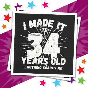 34 Jaar Oud Sarcastisch Meme Grappig 34e Verjaarda Servet