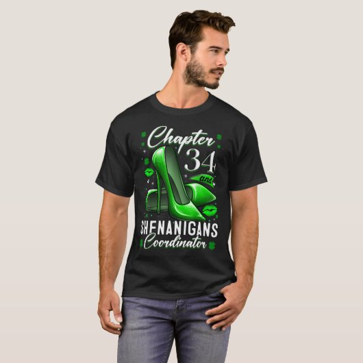 34 Jaar Oud St Patrick's Day Shenanigans Coordina T-shirt (Voorkant volledig)
