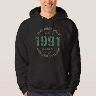 34 jaar oude Bday 1991 Legend 36ste verjaardag cad Hoodie