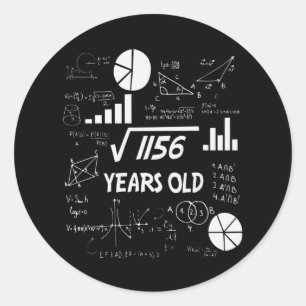 34 jaar oude Bday Wiskunde Teacher 34e verjaardags Ronde Sticker