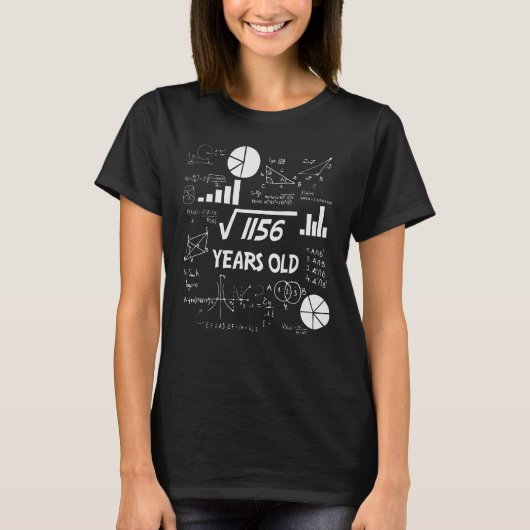 34 jaar oude Bday Wiskunde Teacher 34e verjaardags T-shirt (Voorkant)