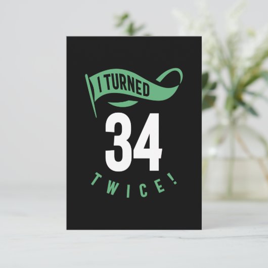 34 jaar oude bruistocht RSVP kaartje (Staand voorkant)