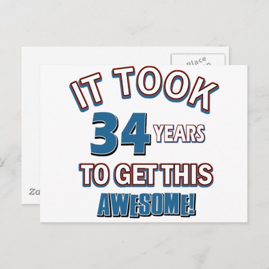 34 jaar oude design briefkaart (Voorkant / Achterkant)