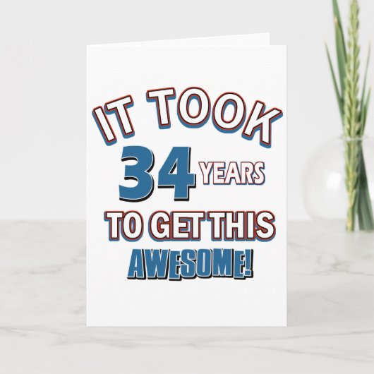 34 jaar oude design kaart (Voorkant)