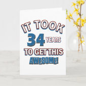 34 jaar oude design kaart (Gele Bloem)