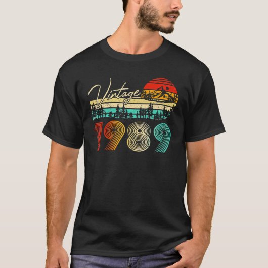 34 jaar Oude jongens Meisjes  1989 34e verjaardag T-shirt (Voorkant)