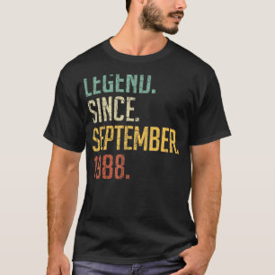 34 jaar oude legend sinds september 1988 34e herfs t-shirt