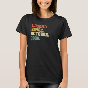 34 jaar oude leggende sinds oktober 1988 34e geboo t-shirt