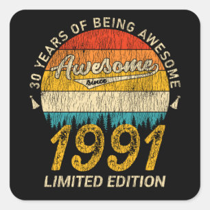 34 jaar oude verjaardagslegende 34e verjaardagscad vierkante sticker