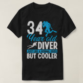 34 jaar Scuba Diving Diver Snorkel 34 zondag T-shirt (Design voorkant)