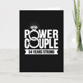 34 jaar Sterk Machtspaar Schattige 34th Jubileum Kaart (Voorkant)