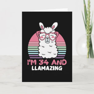 34 Jaar Verjaardag Llamazing 34e Verjaardag Llama Kaart
