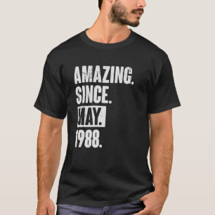 34-jarige 34e verjaardag sinds mei 1988 t-shirt
