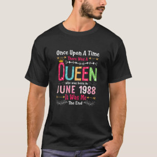 34-jarige meisjes 34-jarige koningin juni 1988 t-shirt