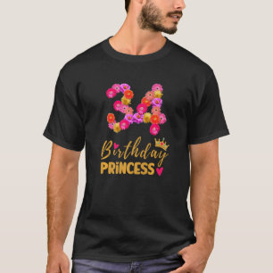 34-jarige verjaardag prinsesprinses blaast zijn 34 t-shirt