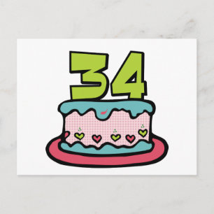 34-jarige verjaardagskaart briefkaart