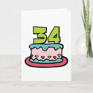 34-jarige verjaardagskaart kaart