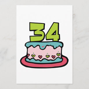 34-jarige verjaardagskaart kaart