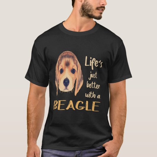 34 Leven is gewoon beter met een Beagle T-shirt (Voorkant)