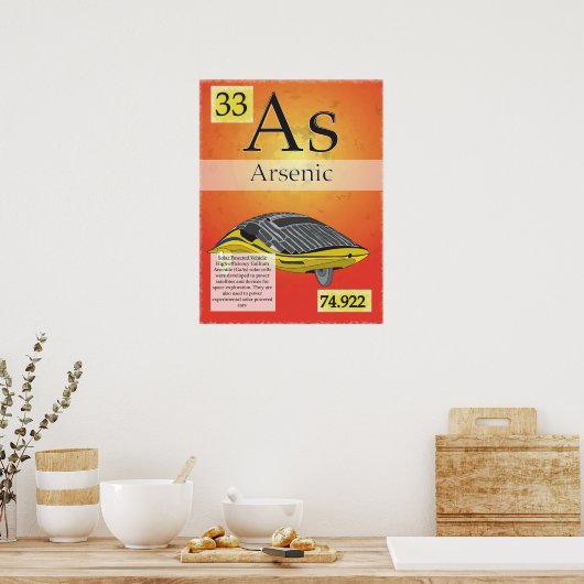 34. Periodieke tabel van de elementen Arseen (As) Poster (Keuken)