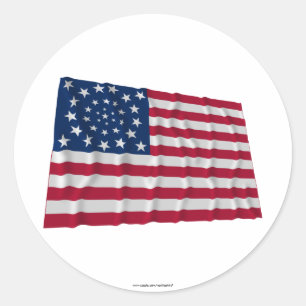 34-sterren vlag, Krans patroon, uitschieters Ronde Sticker
