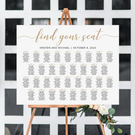 34 Tafels Vind uw zitplaatskaart plan Poster