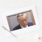 34 veroordelingen sluiten hem op Donald Trump Rechthoekige Sticker (Envelop)
