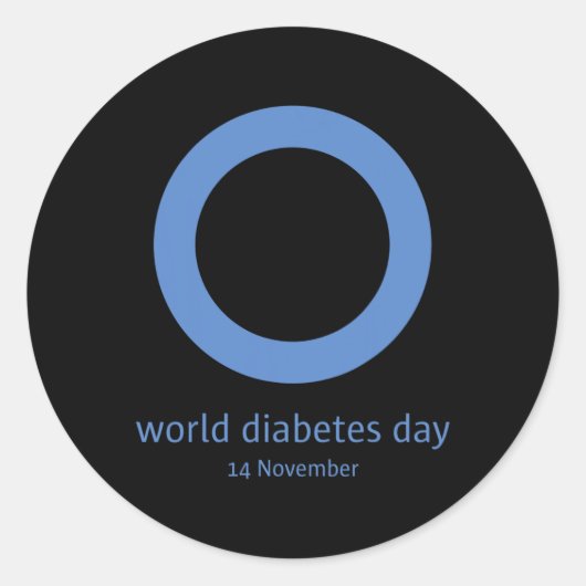 " Wereld Diabetes Dag " Diabetes Awareness Ronde Sticker (Voorkant)