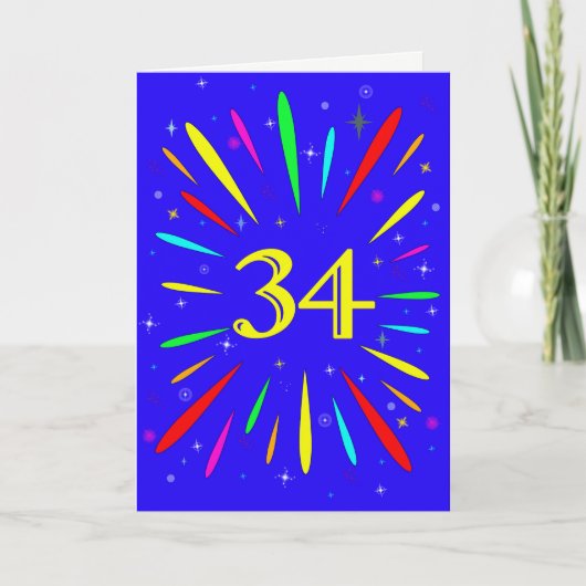 34e 'Birthday Explosion'-Kaart Kaart (Voorkant)
