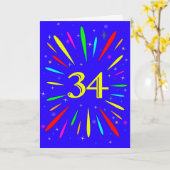 34e 'Birthday Explosion'-Kaart Kaart (Gele Bloem)