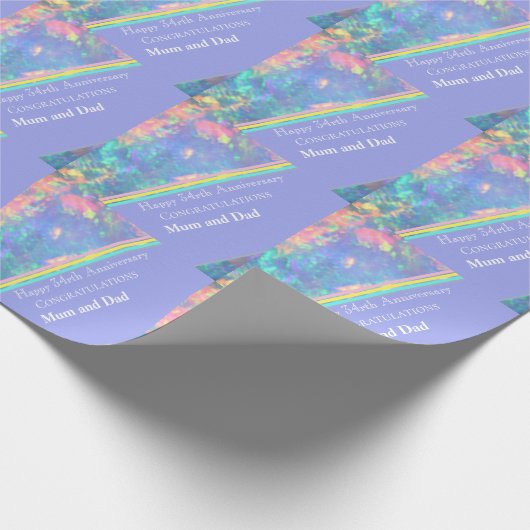 34e bruiloft Jubileum, Opal Cadeaupapier (Hoek)