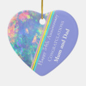 34e bruiloft Jubileum, Opal Keramisch Ornament (Achterkant)