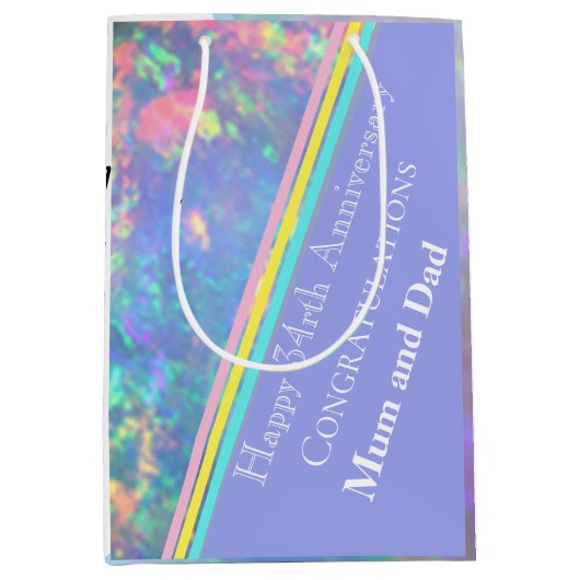 34e bruiloft Jubileum, Opal Medium Cadeauzakje (Voorkant)