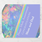 34e bruiloft Jubileum, Opal Sparkling Wijnetiket (Enkel label)