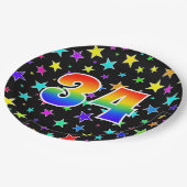 34e Evenement: Vet, Leuk, Kleurrijke Regenboog 34 Papieren Bordje (Gekanteld)