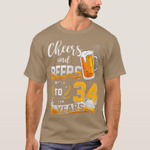 34e geboorte van kaas en bier tot 34 jaar t-shirt