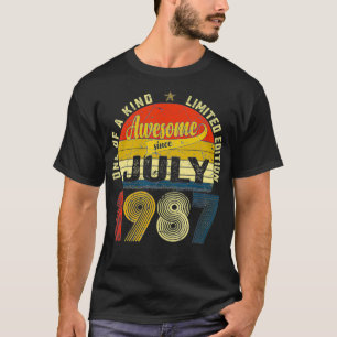 34e geboortedag Decoraties juli 1987 Mannen Vrouwe T-shirt