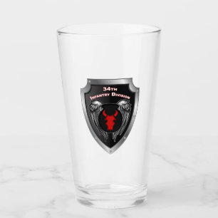 34e infanteriedivisie Gepersonaliseerd schild Glas