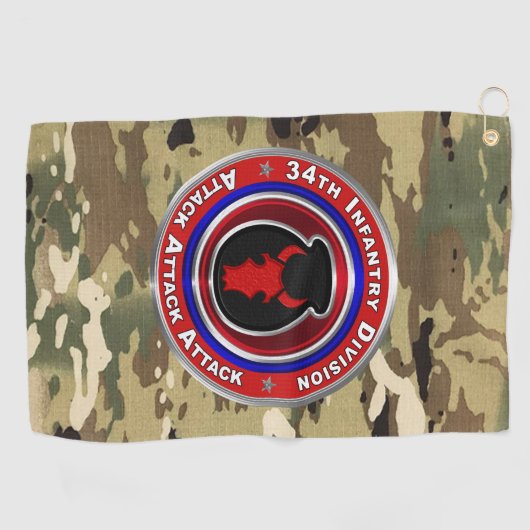 34e Infanteriedivisie Golfhanddoek (Horizontaal)