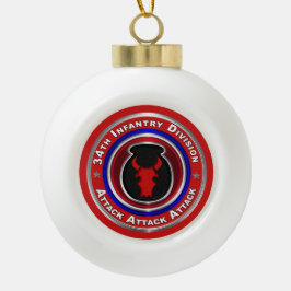 34e infanteriedivisie Keepomwille Keramische Bal Ornament