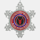 34e infanteriedivisie Keepomwille Tin Sneeuwvlok Ornament (Voorkant)