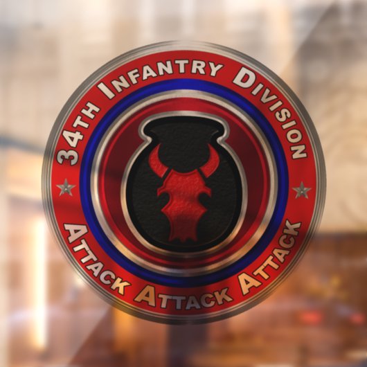 34e Infanteriedivisie  Raamsticker (Vel 2)