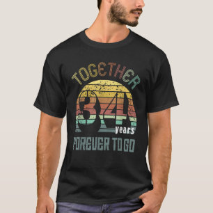34e jaar bruiloft Jubileum cadeaus voor koppels m T-shirt